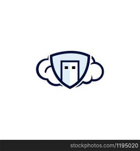 USB data transfer logo vector design. USB and cloud icon design.