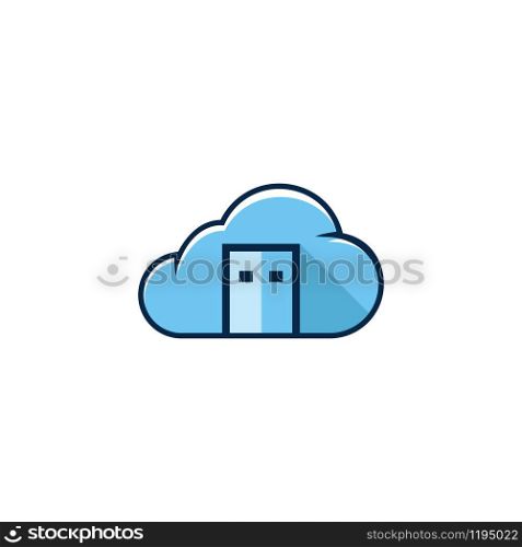 USB data transfer logo vector design. USB and cloud icon design.