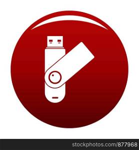 Usb device icon. Simple illustration of usb device vector icon for any design red. Usb device icon vector red