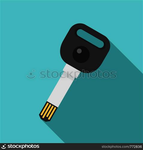 Usb digital lock key icon. Flat illustration of usb digital lock key vector icon for web design. Usb digital lock key icon, flat style