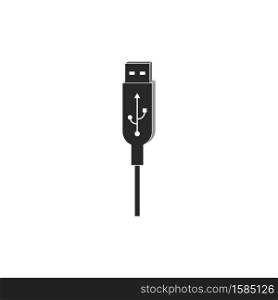 USB flash drive cable icon symbol button. Connector memory logo sign. Vector illustration image. Isolated on white background.