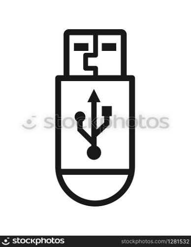 USB flash drive empty outline. Simple flat design for websites and apps