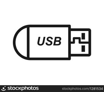 USB flash drive empty outline. Simple flat design for websites and apps