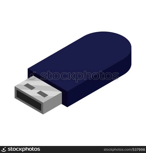USB flash drive icon in cartoon style isolated on white background. USB flash drive icon, cartoon style
