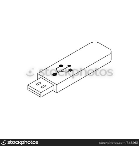 USB flash drive icon in isometric 3d style on a white background. USB flash drive icon, isometric 3d style