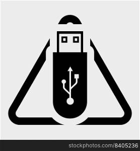 USB Flash Drive Icon Symbol Sign Isolate on White Background,Vector Illustration EPS.10