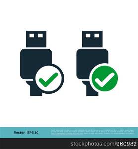 USB Flash Drive or Charger Icon Vector Logo Template Illustration Design. Vector EPS 10.