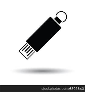 USB flash icon. Black background with white. Vector illustration.