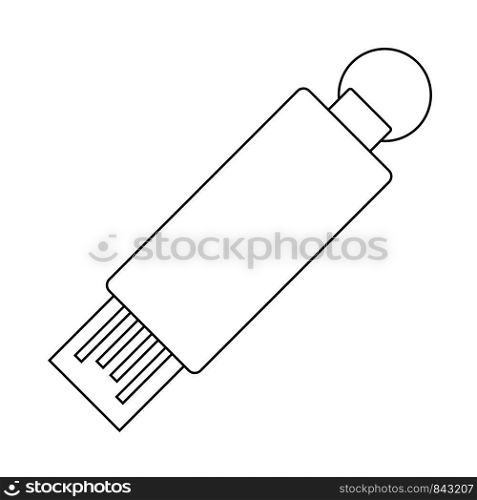 USB Flash Icon. Outline Simple Design With Editable Stroke. Vector Illustration.