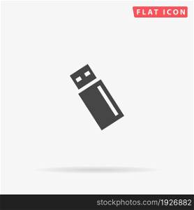 Usb flat vector icon. Hand drawn style design illustrations.. Usb flat vector icon