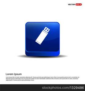 USB Icon - 3d Blue Button.