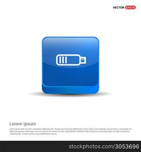 Usb Icon - 3d Blue Button.