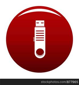 Usb icon. Simple illustration of usb vector icon for any design red. Usb icon vector red