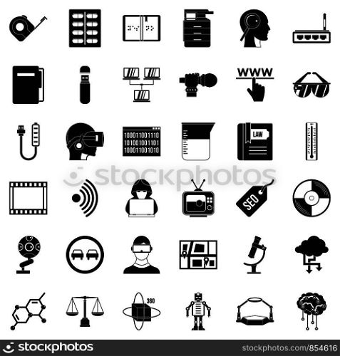 Usb icons set. Simple style of 36 usb vector icons for web isolated on white background. Usb icons set, simple style