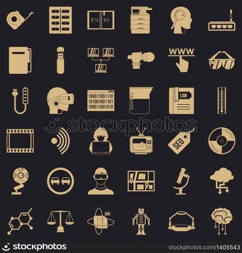 Usb icons set. Simple style of 36 usb vector icons for web for any design. Usb icons set, simple style
