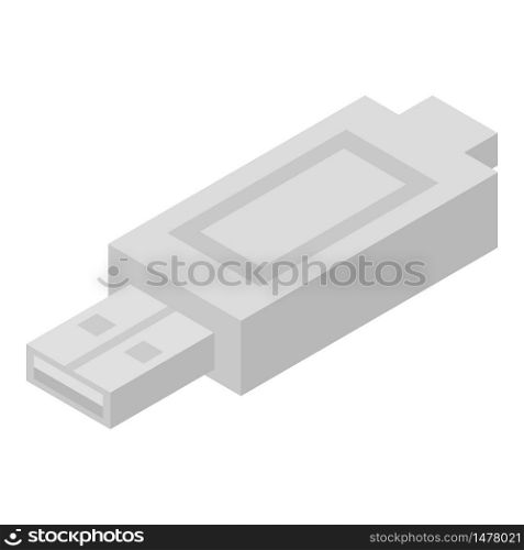 Usb laptop adapter icon. Isometric of usb laptop adapter vector icon for web design isolated on white background. Usb laptop adapter icon, isometric style