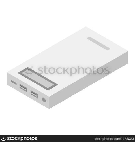Usb power bank icon. Isometric of usb power bank vector icon for web design isolated on white background. Usb power bank icon, isometric style
