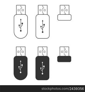 USB stick icon. Flash memory illustration symbol. Sign device card vector.