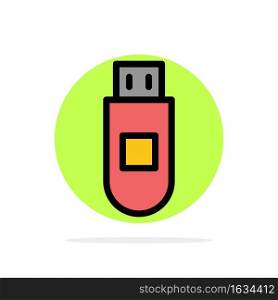 Usb, Storage, Data Abstract Circle Background Flat color Icon