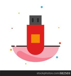 Usb, Storage, Data Abstract Flat Color Icon Template