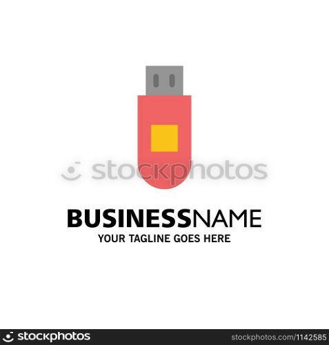 Usb, Storage, Data Business Logo Template. Flat Color