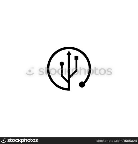USB tech logo template vector design