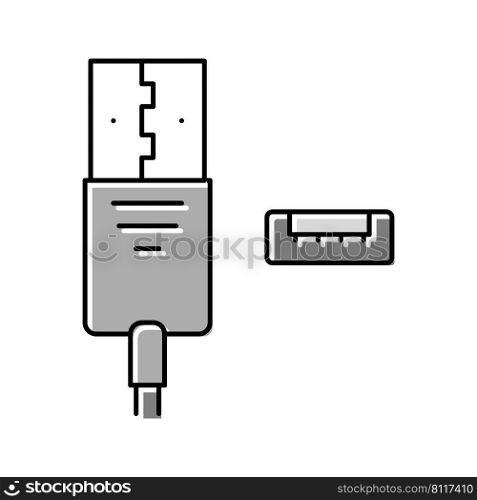 usb type a color icon vector. usb type a sign. isolated symbol illustration. usb type a color icon vector illustration