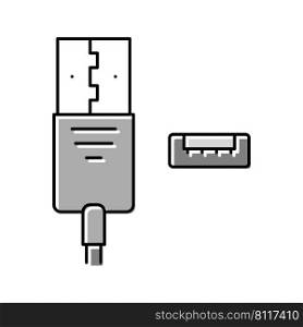 usb type a color icon vector. usb type a sign. isolated symbol illustration. usb type a color icon vector illustration