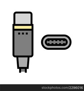 usb type c color icon vector. usb type c sign. isolated symbol illustration. usb type c color icon vector illustration