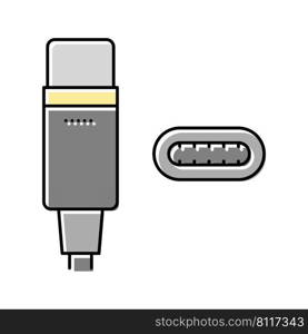 usb type c color icon vector. usb type c sign. isolated symbol illustration. usb type c color icon vector illustration