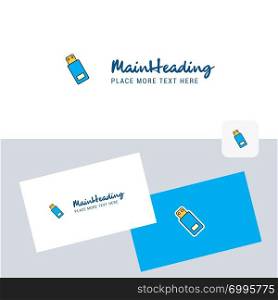USB vector logotype with business card template. Elegant corporate identity. - Vector