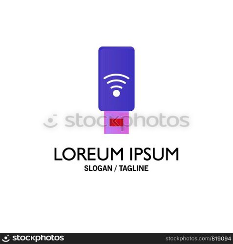 Usb, Wifi, Service, Signal Business Logo Template. Flat Color