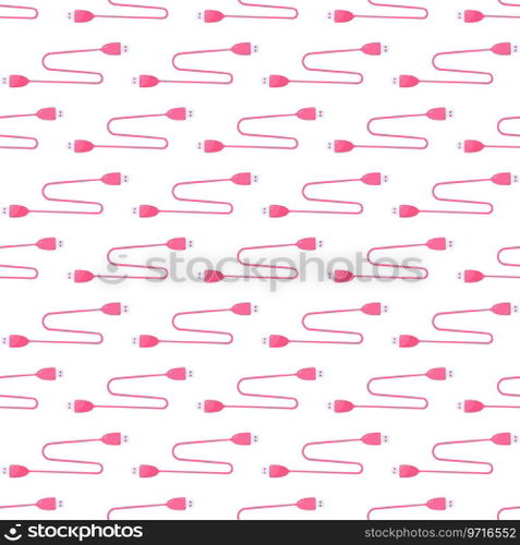 usb wire computer pink elements background pattern Vector illustration