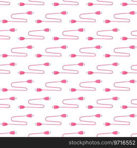usb wire computer pink elements background pattern Vector illustration