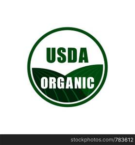 usda organic certified stamp symbol no gmo vector icon. Vector stock illustration.