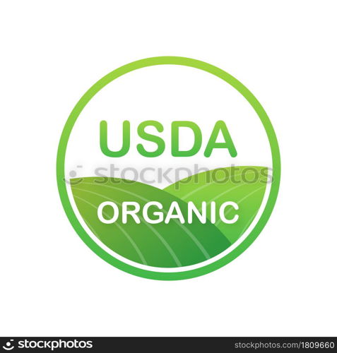 USDA organic emblems, badge, Sticker, logo icon Vector stock illustration. USDA organic emblems, badge, Sticker, logo, icon. Vector stock illustration.