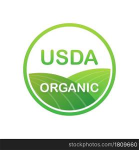 USDA organic emblems, badge, Sticker, logo icon Vector stock illustration. USDA organic emblems, badge, Sticker, logo, icon. Vector stock illustration.