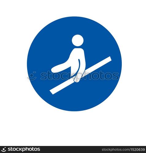 Use Handrail Symbol Sign, Vector Illustration, Isolate White Background Icon. EPS10