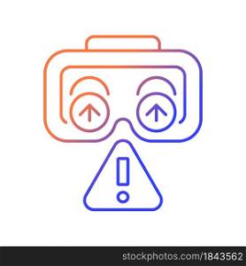 Use lenses protection gradient linear vector manual label icon. Avoid scratches. Thin line color symbol. Modern style pictogram. Vector isolated outline drawing for product use instructions. Use lenses protection gradient linear vector manual label icon