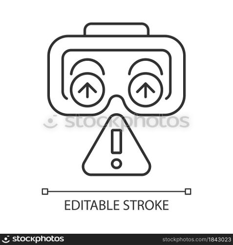 Use lenses protection linear manual label icon. Avoid scratches. Thin line customizable illustration. Contour symbol. Vector isolated outline drawing for product use instructions. Editable stroke. Use lenses protection linear manual label icon