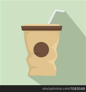 Used coffee cup icon. Flat illustration of used coffee cup vector icon for web design. Used coffee cup icon, flat style