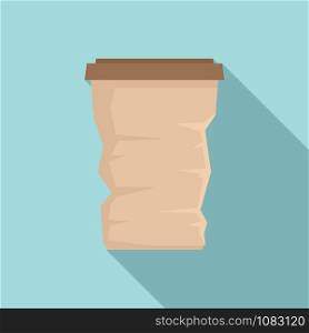 Used coffee cup icon. Flat illustration of used coffee cup vector icon for web design. Used coffee cup icon, flat style