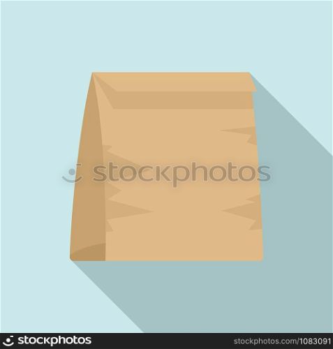 Used lunch bag icon. Flat illustration of used lunch bag vector icon for web design. Used lunch bag icon, flat style