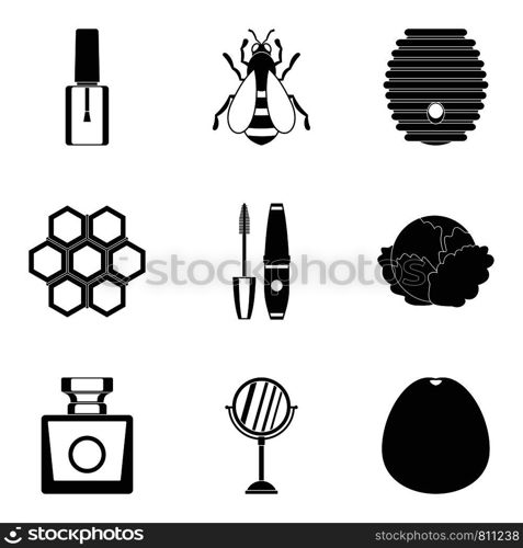 Useful honey icons set. Simple set of 9 useful honey vector icons for web isolated on white background. Useful honey icons set, simple style