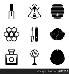 Useful honey icons set. Simple set of 9 useful honey vector icons for web isolated on white background. Useful honey icons set, simple style