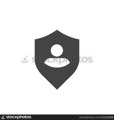 User accept icon or account protection. Shield, secure connection icon. Flat vector illustration isolated on white background.. User accept icon or account protection. Shield, secure connection icon. Flat vector illustration isolated on white