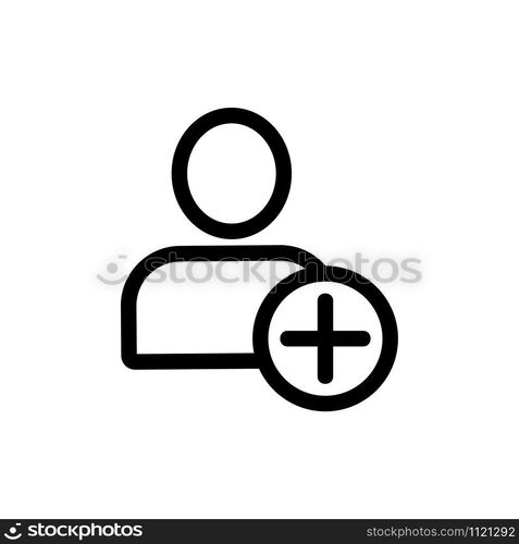 User added icon vector. A thin line sign. Isolated contour symbol illustration. User added icon vector. Isolated contour symbol illustration