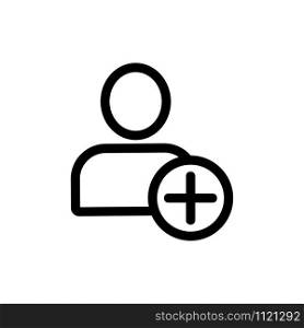 User added icon vector. A thin line sign. Isolated contour symbol illustration. User added icon vector. Isolated contour symbol illustration