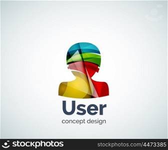 User avatar logo template, abstract geometric glossy business icon