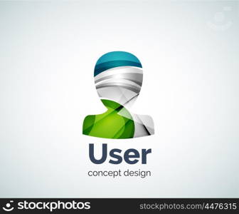 User avatar logo template, abstract geometric glossy business icon